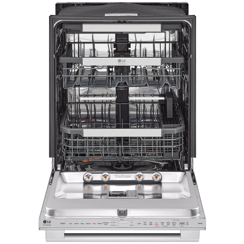 LG Studio 24 in. Smart Built-In Dishwasher with Top Control, 40 dBA Sound Level, 15 Place Settings & 10 Wash Cycles - PrintProof Stainless Steel, , hires