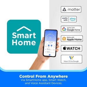 Midea 8,000 BTU 115V Smart Window Air Conditioner with 3 Fan Speeds, Sleep Mode & Remote Control - White, , hires