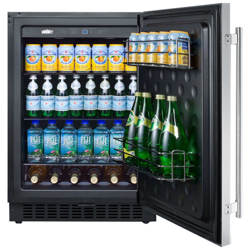 Summit 24 in. 4.6 cu. ft. Built-In/Freestanding Beverage Center with Adjustable Shelves & Digital Control - Stainless Steel, , hires
