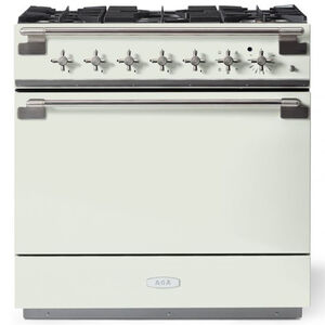 AGA Elise 36 in. 4.5 cu. ft. True European Convection Dual Fuel Range with 5 Sealed Burners - White, , hires