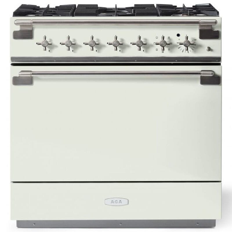 AGA Elise 36 in. 4.5 cu. ft. True European Convection Dual Fuel Range with 5 Sealed Burners - White, , hires