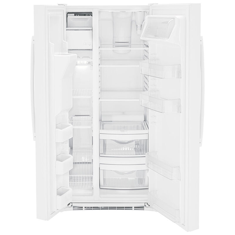 GE 33 in. 23 cu. ft. Side by Side Refrigerator with Ice & Water Dispenser - White, White, hires
