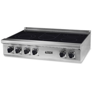 Viking 5 Series 36 in. 6-Burner Electric Rangetop with QuickCook Surface Element & Simmer Burner - Stainless Steel, , hires