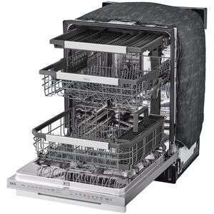 SKS 24 in. Top Control Flush-Mount Smart Dishwasher with 40 dBa Sound Level, 3rd-Rack & Dynamic Heat Dry - Stainless Steel, , hires