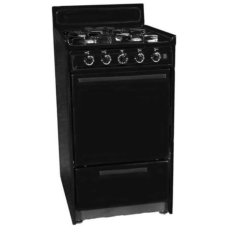 Summit 20 in. 2.5 cu. ft. Oven Freestanding Gas Range with 4 Open Burners - Black, , hires