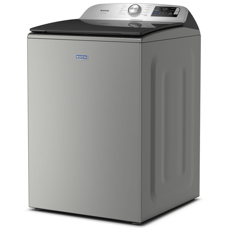 Maytag Pet Pro 27 in. 5.2 cu. ft. Smart Top Load Washer with Agitator & Sanitize with Oxi - Classic SIlver, Classic Silver, hires
