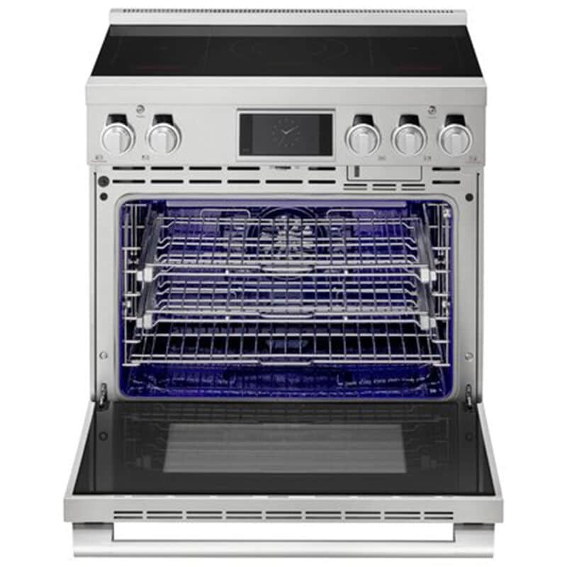 Signature Kitchen Suite 36 in. 6.3 cu. ft. Smart Air-Fry Standard Convection Steam Electric Range with 5 Induction Burners - Stainless Steel, , hires