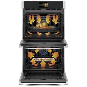 GE Profile 30 in. 10 cu. ft. Smart Top Control Electric Double Wall Oven with True European Convection - Fingerprint resistant Black Stainless, Fingerprint Resistant Black Stainless, hires