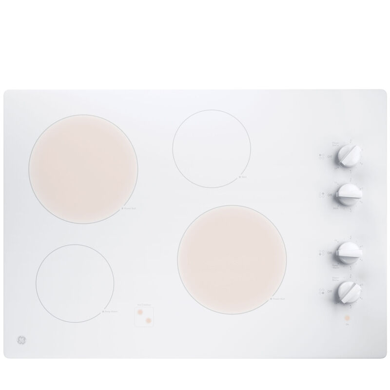 GE 30 in. 4-Burner Electric Cooktop - White, , hires