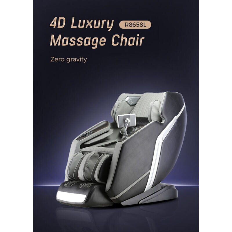 Lifesmart 4D Zero Gravity Massage Chair with Bluetooth Speakers - Gray & Black, , hires