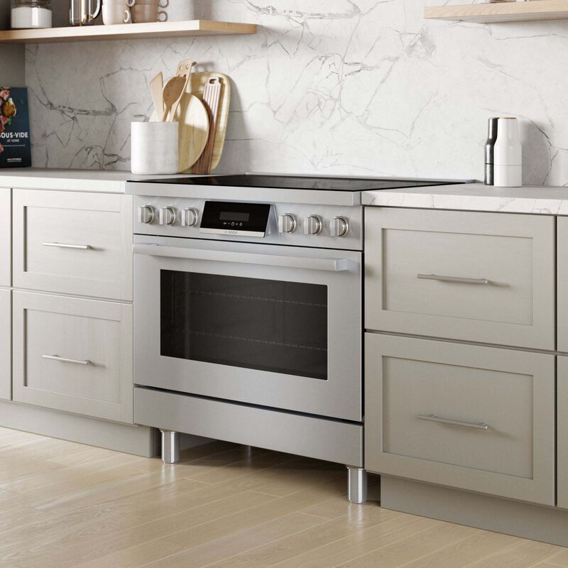 Bosch 800 Series 36 in. 3.7 cu. ft. True European Convection Electric Range with 5 Induction Burners - Stainless Steel, , hires