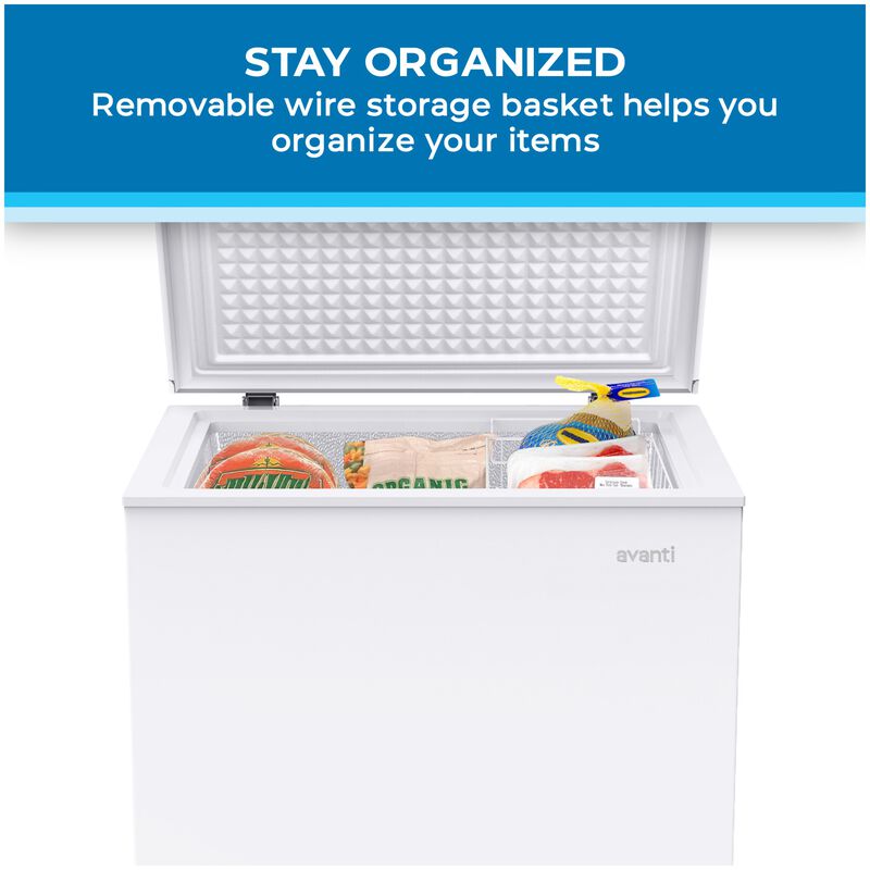 Avanti 25 in. 5.0 cu. ft. Garage-Ready Compact Chest Freezer - White, , hires