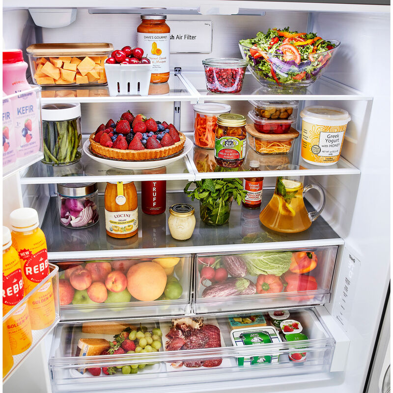 LG 36 in. 26.5 cu. ft. Smart Counter Depth French Door Refrigerator with Internal Water Dispenser - Black Stainless Steel, Black Stainless Steel, hires