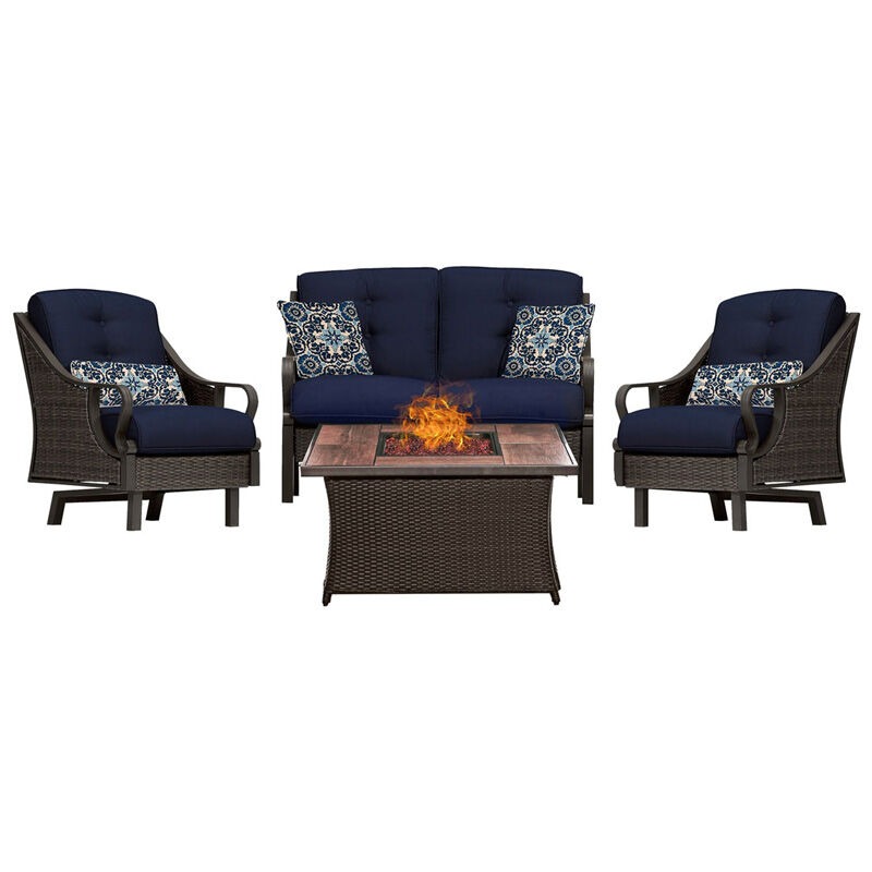 Propane Fire Pit Patio Seating Set, Propane Fire Pit Furniture Sets