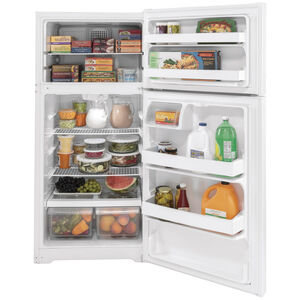 GE 28 in. 15.6 cu. ft. Top Freezer Refrigerator - White, White, hires