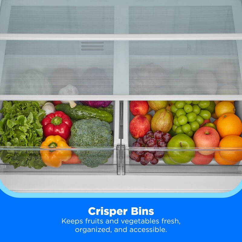 Midea 33 in. 22.6 cu. ft. Smart Counter Depth Garage-Ready French Door Refrigerator with Ice Maker - Stainless Steel, , hires