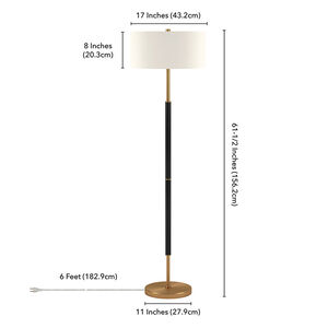 Hudson & Canal Simone Floor Lamp - Matte Black and Brass, , hires