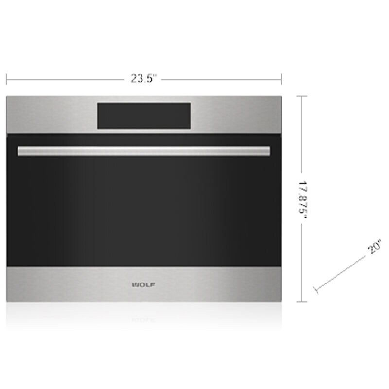 Wolf E Series 24 in. 1.6 cu. ft. 900W Built-In Microwave with Sensor Cooking - Stainless Steel, , hires