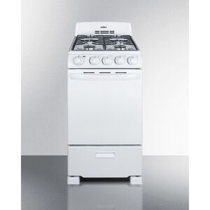 Summit 20 in. 2.3 cu. ft. Oven Freestanding Gas Range with 4 Sealed Burners - White, , hires