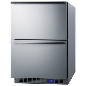 Summit 24 in. 4.2 cu. ft. Built-in Frost Free Double Freezer Drawers - Stainless Steel/Panel Ready, , hires