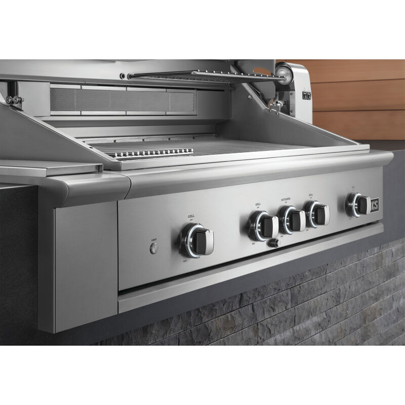 DCS Series 9 48 in. 3-Burner Built-In Natural Gas Grill with Rotisserie, Sear Burner & Smoke Box - Stainless Steel, , hires