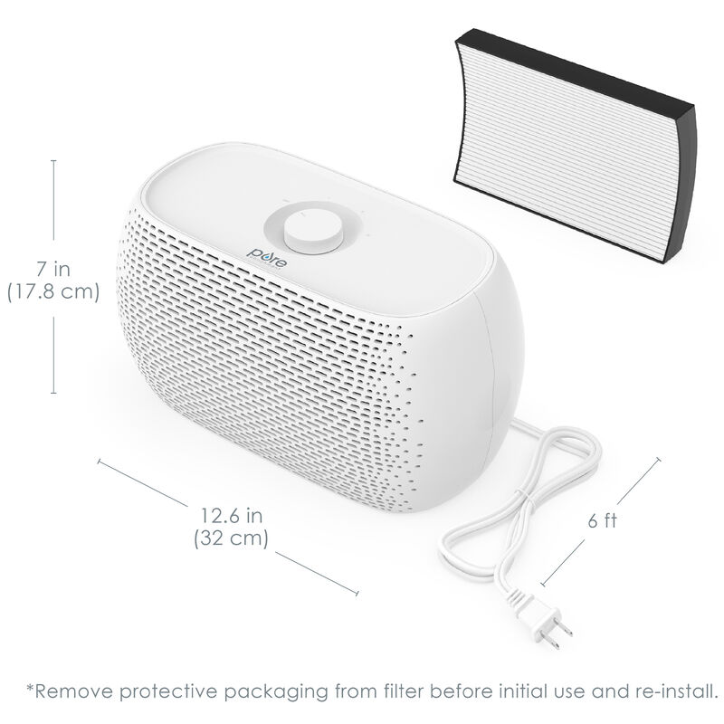 Pure Enrichment HEPA Air Purifier with 2 Stages of Filtration, 3 Fan Settings - White, , hires