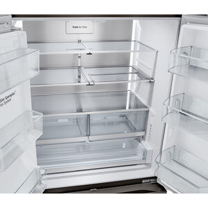 LG 36 in. 25.5 cu. ft. Smart Counter Depth French Door Refrigerator with Ice & Water Dispenser - PrintProof Black Stainless Steel, PrintProof Black Stainless Steel, hires