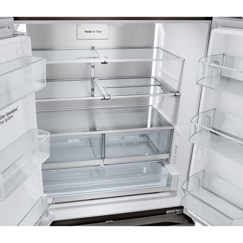 LG 36 in. 25.5 cu. ft. Smart Counter Depth French Door Refrigerator with Ice & Water Dispenser - PrintProof Black Stainless Steel, PrintProof Black Stainless Steel, hires