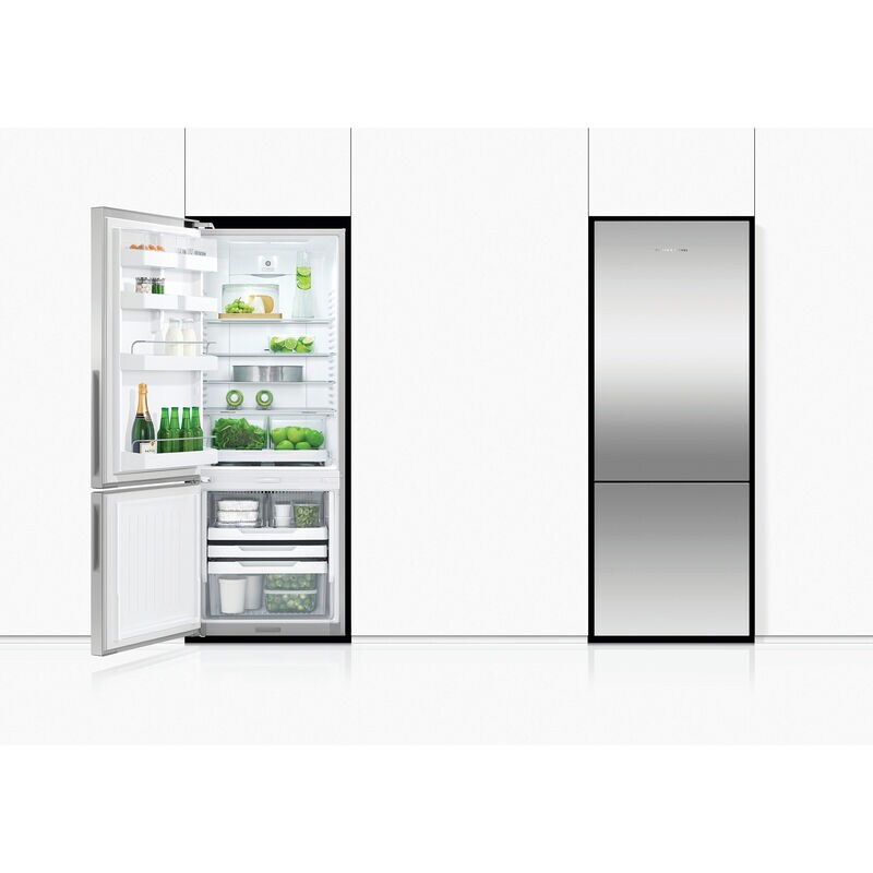 Fisher & Paykel Series 5 25 in. 13.5 cu. ft. Left-Hinged Smart Counter Depth Bottom Freezer Refrigerator - Stainless Steel, , hires