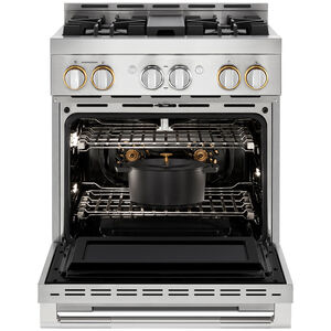 JennAir Rise Series 30 in. 4.1 cu. ft. Smart True European Convection Gas Range with 4 Sealed Burners - Stainless Steel, , hires