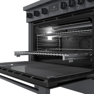 Bosch 800 Series 36 in. 3.7 cu. ft. True European Convection Dual Fuel Range with 6 Sealed Burners - Black Stainless Steel, , hires