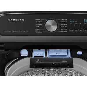 Samsung 27 in. 5.5 cu. ft. Smart Top Load Washer with Super Speed Wash - Brushed Black, Brushed Black, hires