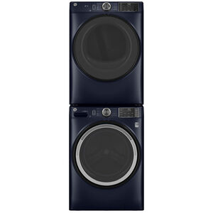 GE 28 in. 7.8 cu. ft. Smart Stackable Gas Dryer with Sanitize Cycle & Sensor Dry - Sapphire Blue, Sapphire Blue, hires
