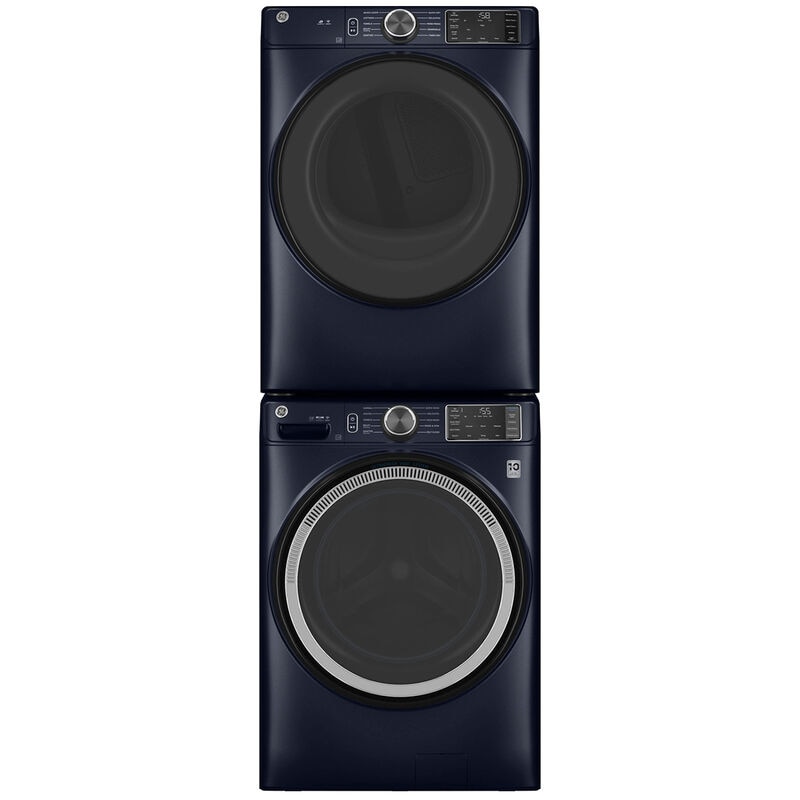 GE 28 in. 7.8 cu. ft. Smart Stackable Gas Dryer with Sanitize Cycle & Sensor Dry - Sapphire Blue, Sapphire Blue, hires
