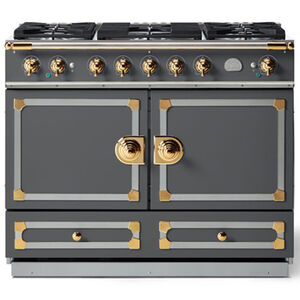 La Cornue Cornufe Series 43 in. 4.6 cu. ft. Standard Convection Double Oven Dual Fuel Range with 5 Sealed Burners - Graphite, , hires