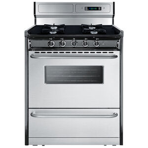 Summit 30 in. 3.7 cu. ft. Oven Freestanding Gas Range with 4 Open Burners - Stainless Steel, , hires