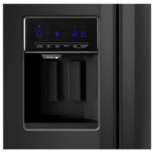 Whirlpool 36 in. 28.5 cu. ft. Side-by-Side Refrigerator with External Ice & Water Dispenser- Black, Black, hires