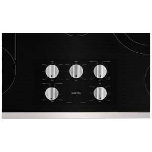 Maytag 36 in. 5-Burner Electric Cooktop with Power Burner, Reversible Grill & Griddle - Stainless Steel, , hires