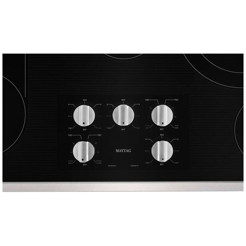 Maytag 36 in. 5-Burner Electric Cooktop with Power Burner, Reversible Grill & Griddle - Stainless Steel, , hires