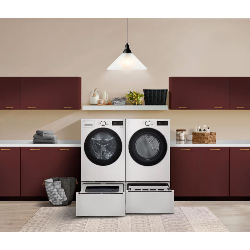 LG 27 in. 7.4 cu. ft. Smart Stackable Electric Dryer with AI Sensor Dry, TurboSteam, Sanitize & Steam Cycle - Alpine White, , hires