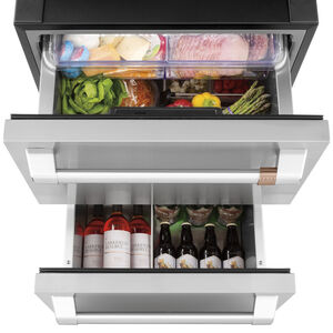 Cafe 24 in. 5.7 cu. ft. Double Refrigerator Drawers - Stainless Steel, Stainless Steel, hires