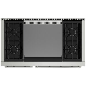 Wolf 48 in. 6.9 cu. ft. Standard Convection Double Oven Gas Range with 4 Sealed Burners & Griddle - Stainless Steel, , hires