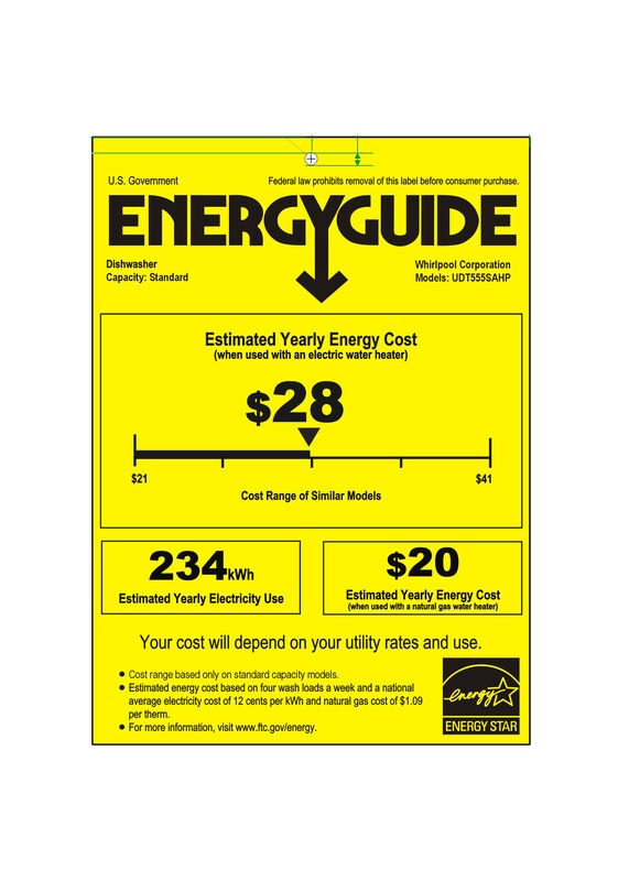 Whirlpool 24 in. Built-In Dishwasher with Top Control, 49 dBA Sound Level, 12 Place Settings, & 6 Wash Cycles - Custom Panel Ready (Open Box Good Condition), , hires