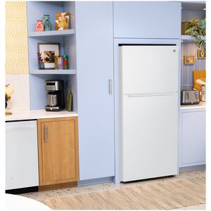 GE 30 in. 21.0 cu. ft. Garage-Ready Top Freezer Refrigerator - White, White, hires