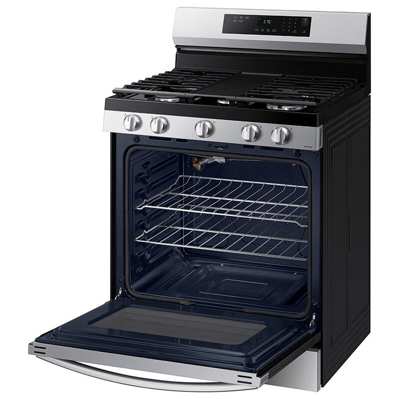 Samsung 30 in. 6 cu. ft. Smart Gas Range with 5 Sealed Burners & Griddle - Stainless Steel, , hires