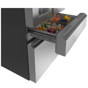 Cafe 36 in. 22.3 cu. ft. Smart Counter Depth 4-Door French Door Refrigerator with Ice & Water Dispenser - Platinum Glass, Platinum Glass, hires