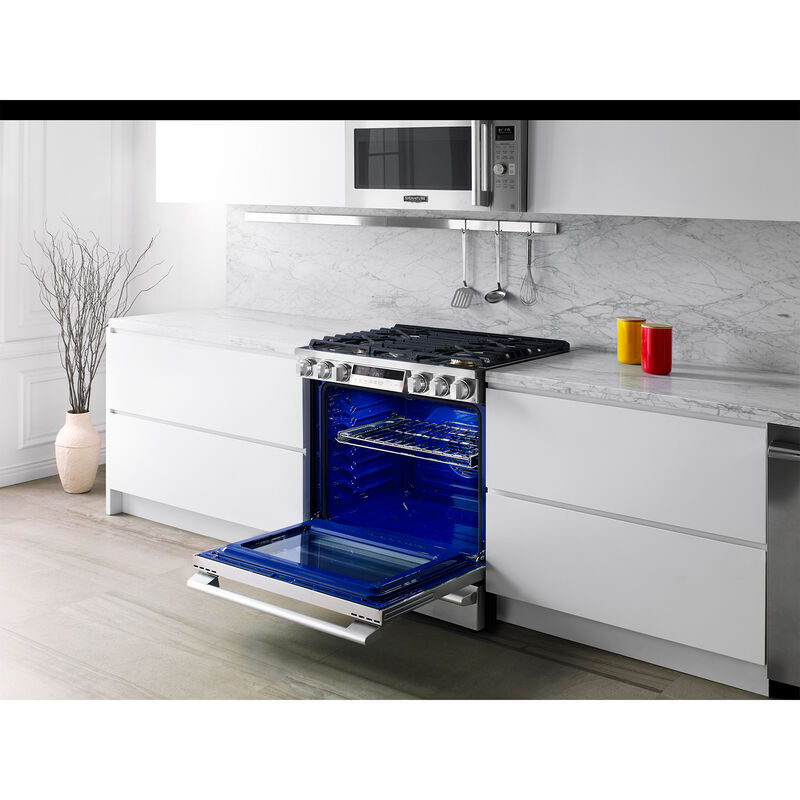 Signature Kitchen Suite 30 in. 1.7 cu. ft. 950W Smart Over-the-Range Microwave with 300 CFM, Convection & Sensor Cooking - Stainless Steel, , hires