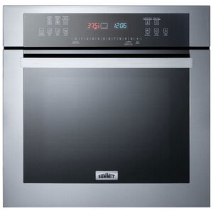 Summit 24 in. 2.7 cu. ft. Electric Wall Oven with Standard Convection & Steam Clean - Stainless Steel, , hires