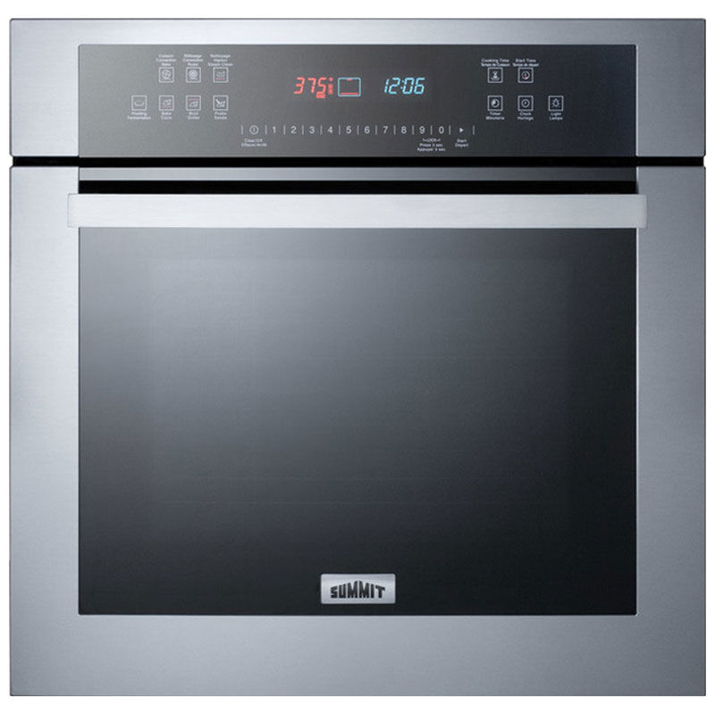 Summit 24 in. 2.7 cu. ft. Electric Wall Oven with Standard Convection & Steam Clean Stainless