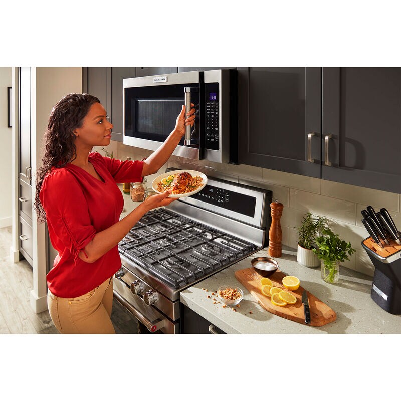 KitchenAid 30" 2 Cu. Ft. Over-the-Range Microwave with 10 Power Levels, 400 CFM & Sensor Cooking Controls - Stainless Steel, Stainless Steel, hires